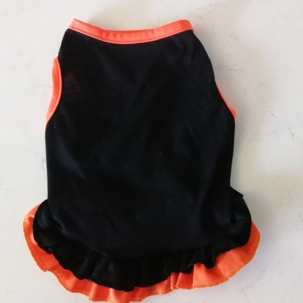 Black and Orange Ruffled Dog dress